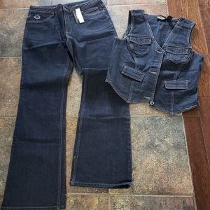 Harley Davidson Jeans and Vest